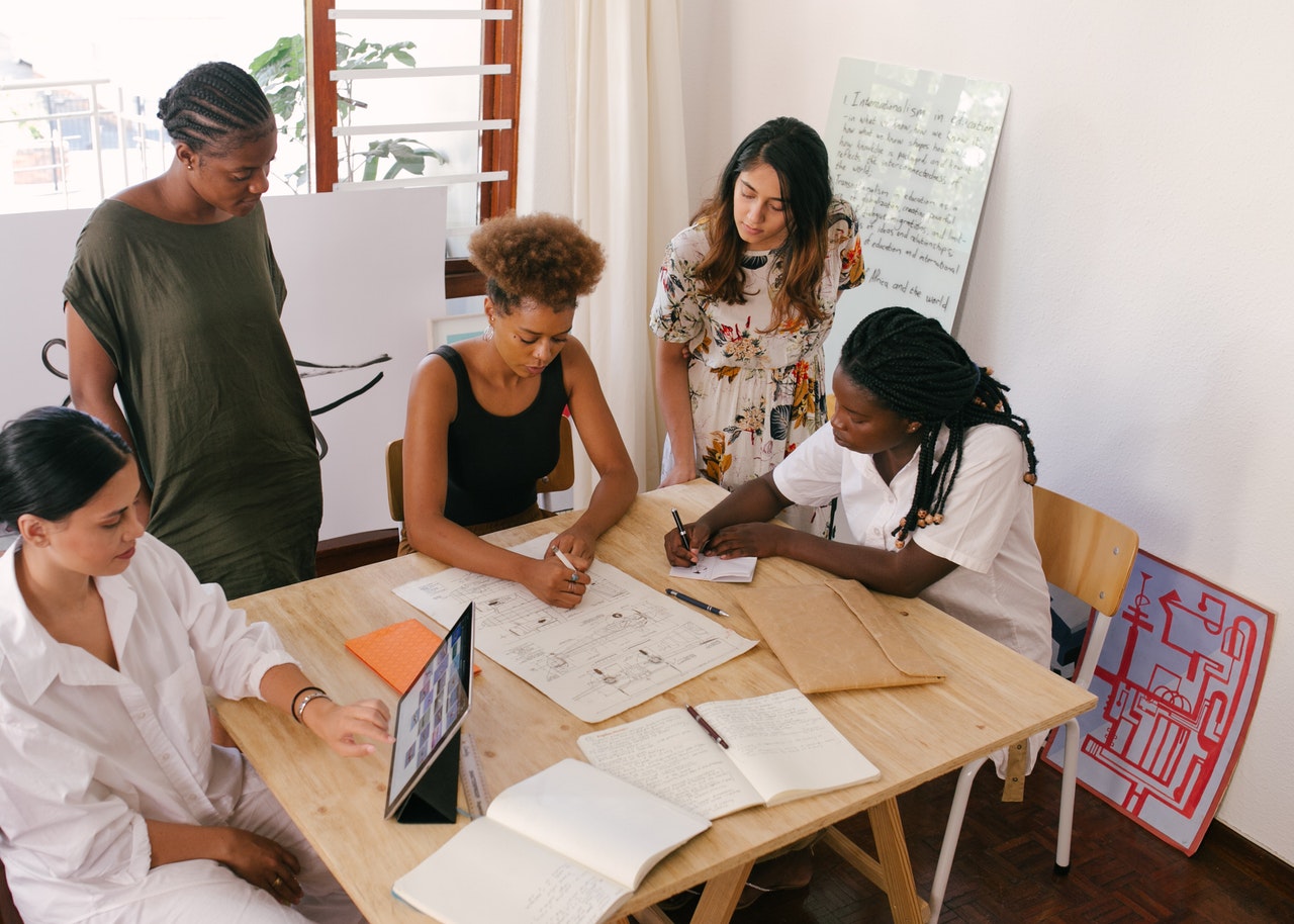  women in a meeting